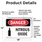 Signmission Nitrous Oxide Danger Sign, Vinyl Decal, 18in W x 12in L, 2PK OS-2PACK-DS-D-1218-L-1937 - alternate 4
